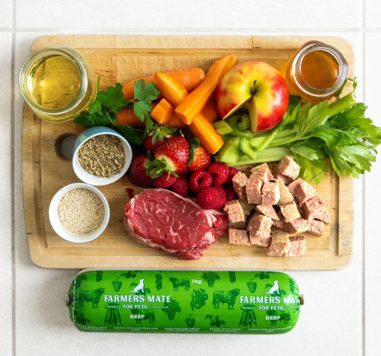 Farmers Mate for Pets Beef Roll ingredients