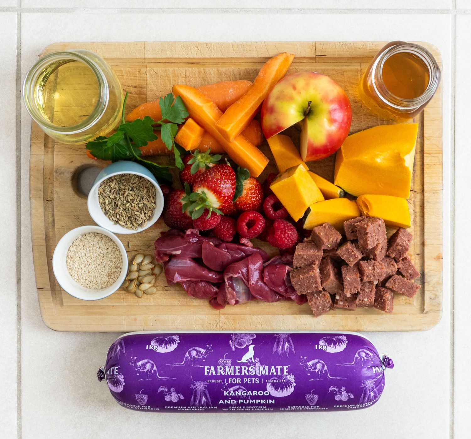 Farmers Mate for Pets Kangaroo Roll ingredients