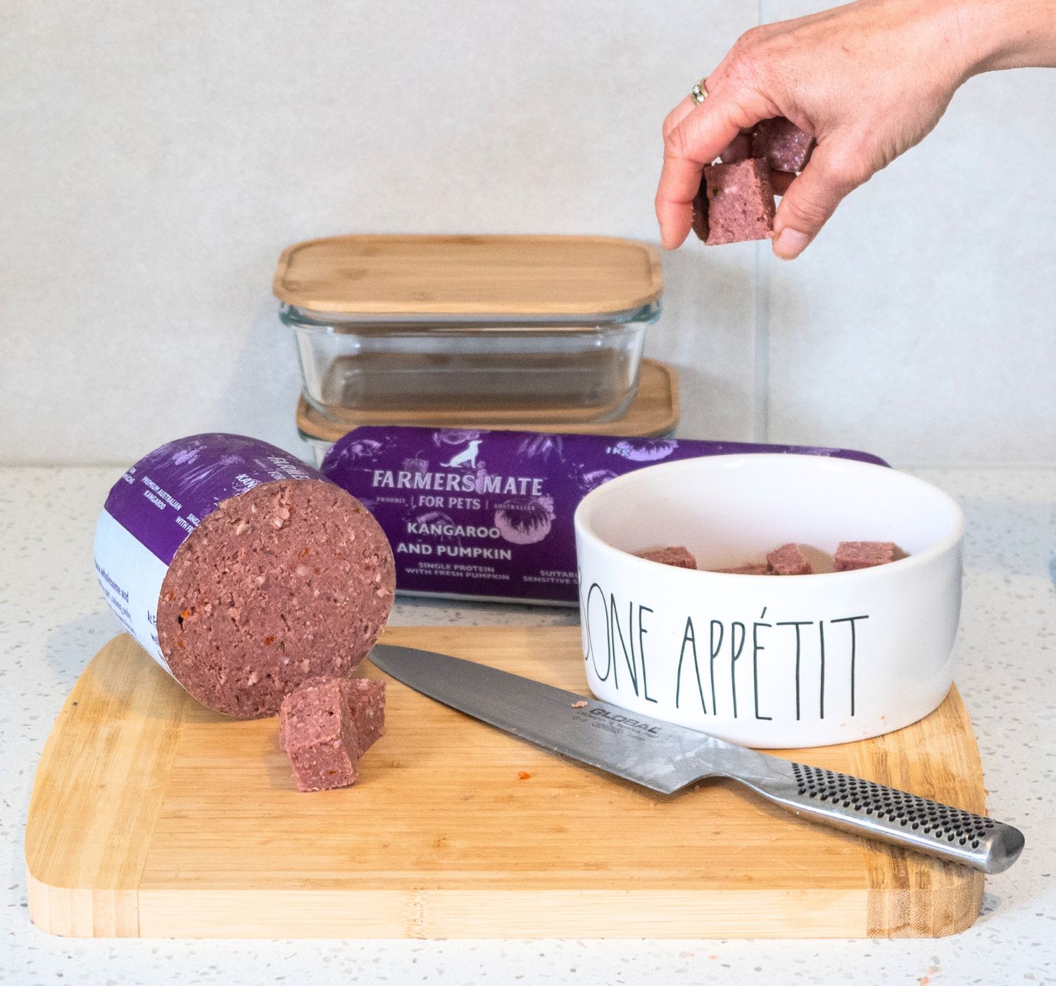 Farmers Mate for Pets Kangaroo Roll serving suggestions
