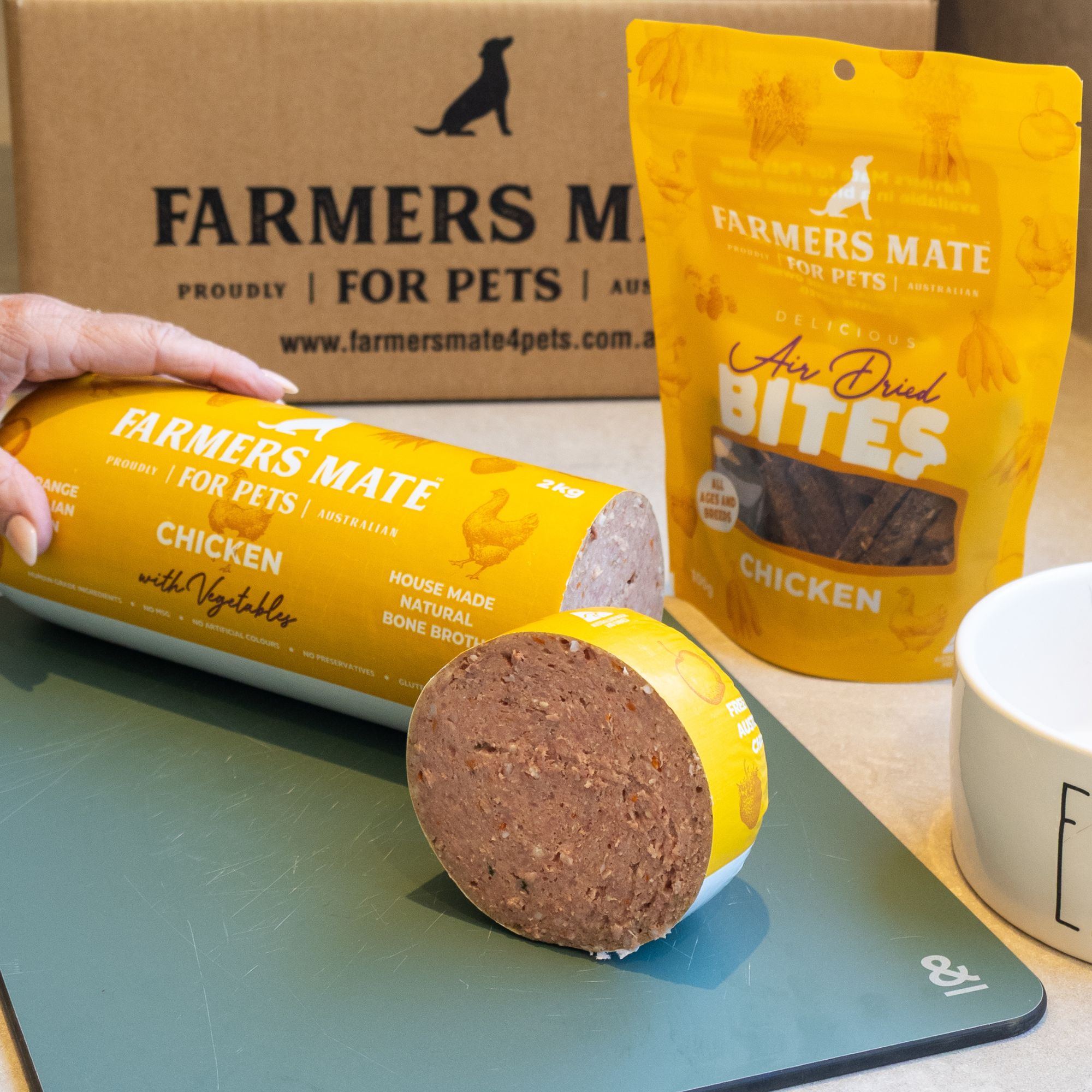 Farmers Mate for Pets 2000x2000 Chicken Roll Cut Air Dried