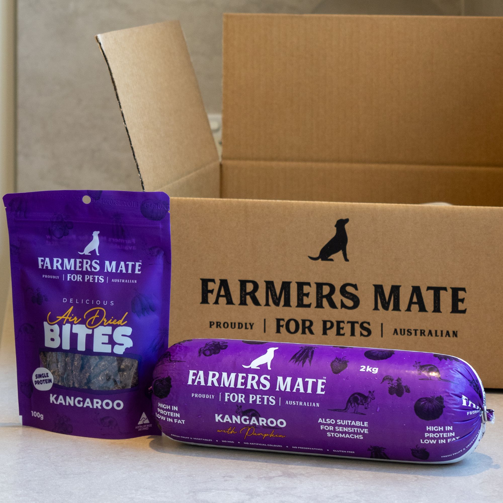 Farmers Mate for Pets 2000x2000 Kangaroo Pumpkin Roll Air Dried